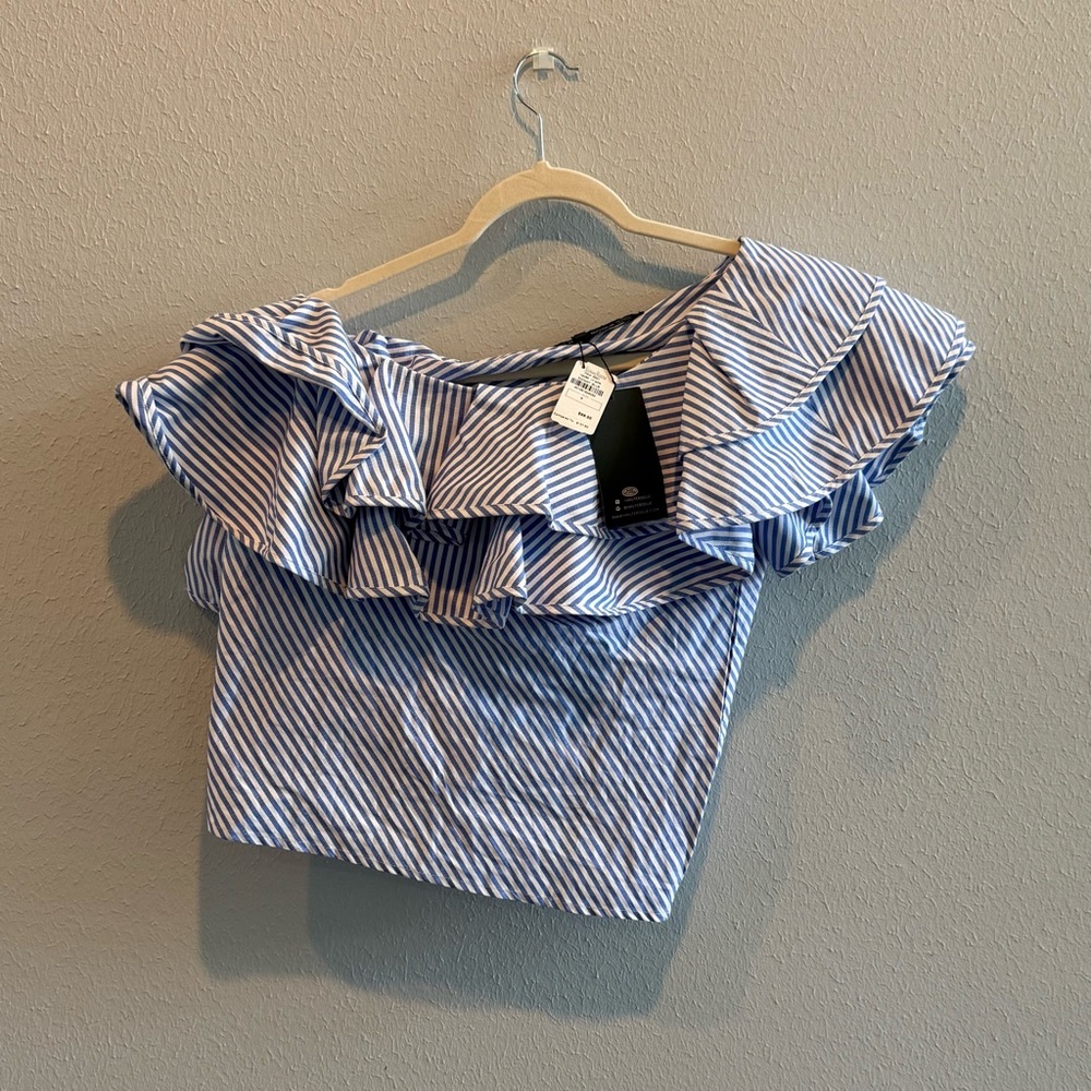 Elegant Striped Ruffle Blouse